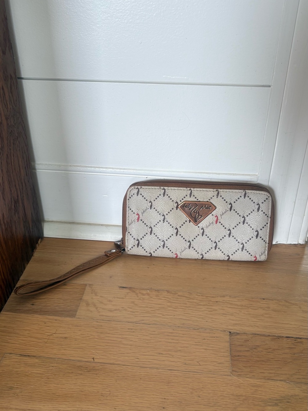 BABY PHAT y2k Vintage Wallet clutch wristlet iconic cats taupe neutral